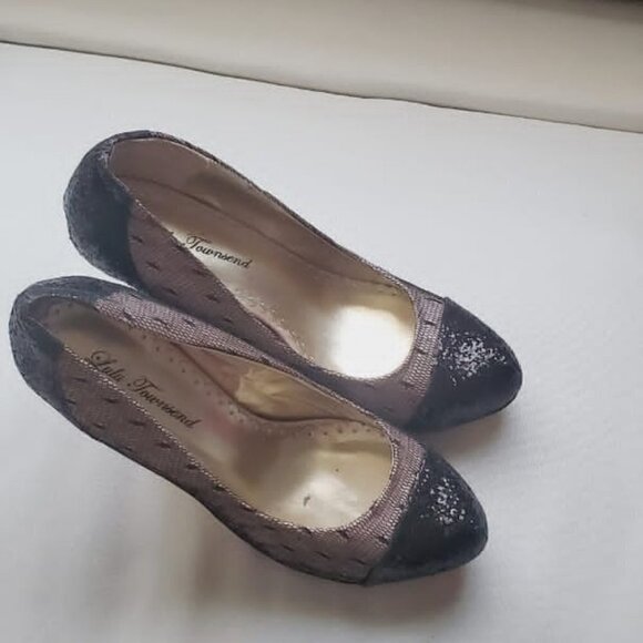 Lulu Townsend Glitter Sparkle Lace Mesh High Heel Stiletto Shoe. 🌴 - Picture 6 of 12